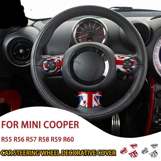 Car Steering Wheel Center Panel Button Cover Stickers For Mini Cooper R55 R56 R57 R58 R59 R60 Decoration Interior Accessories