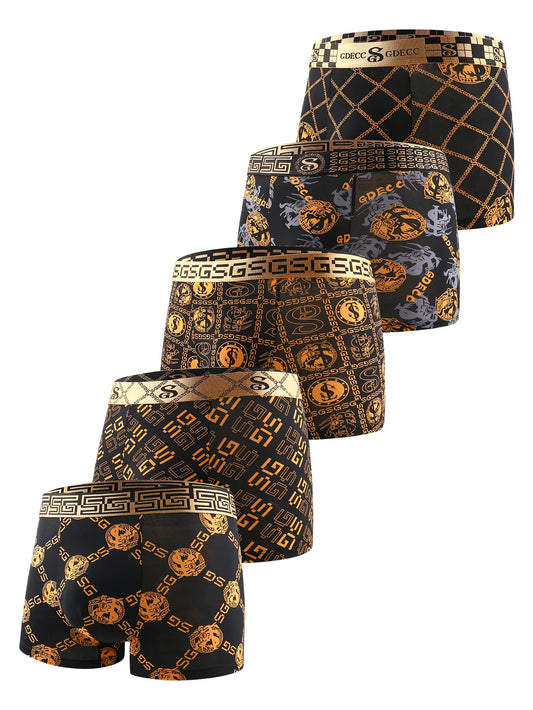 Underwear ice non-trace antibacterial breathable quick dry trend printing summer boys thin style boxer briefs