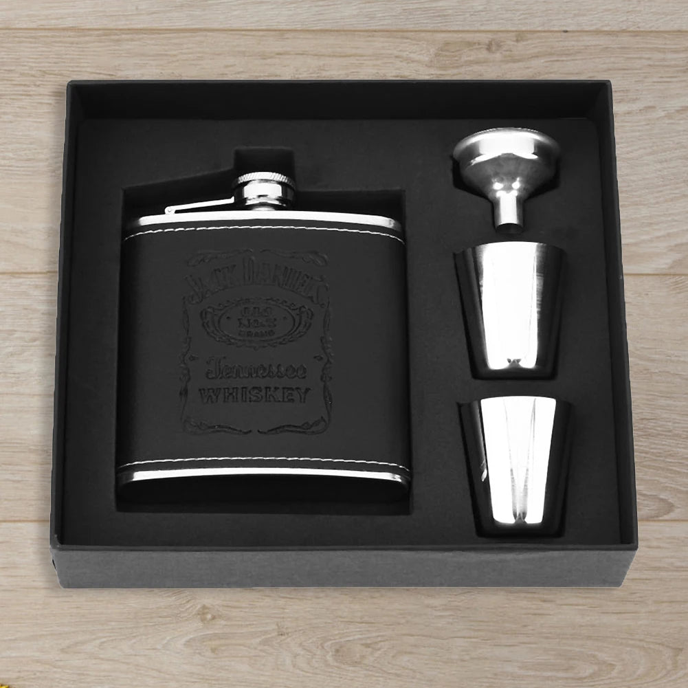 8oz Outdoors Portable Pocket Hip Flask Stainless Steel Whisky Flask Drink Alcohol Container Gift Box Vodka