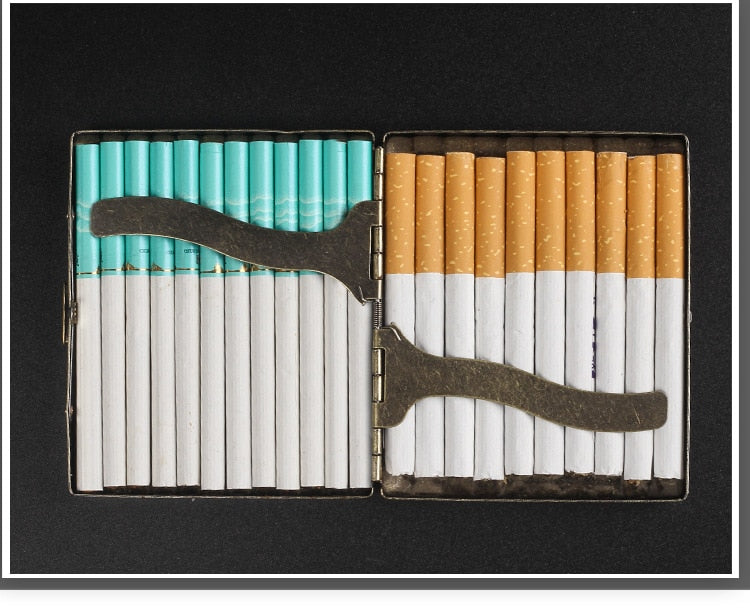 Cigarette Case Folio Metal Brass Retro Cigarette Tobacco Box Travel For Men Gift Smoking Accessories Tool