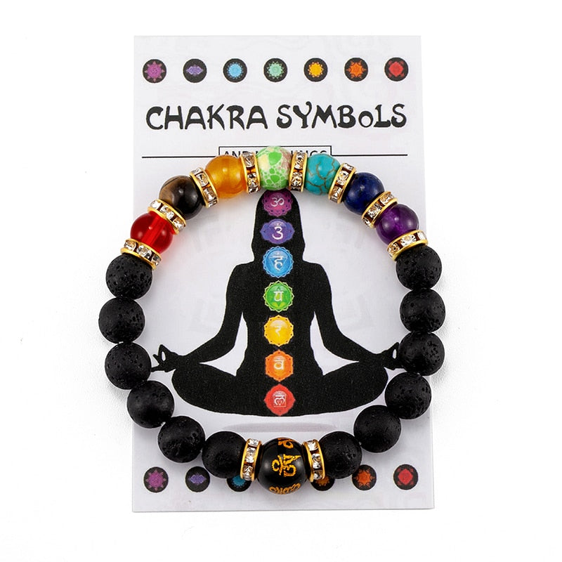 7 chakra bracelet for healing Natural Crystal Healing Anxiety Jewellery Mandala Yoga Meditation Bracelet Gift