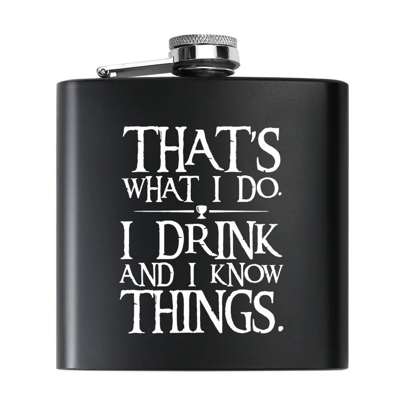 6oz Stainless Steel Outdoor Hip Flask Pocket Laser Print Hip Flask Portable Wine Whiskey Jug Bottle