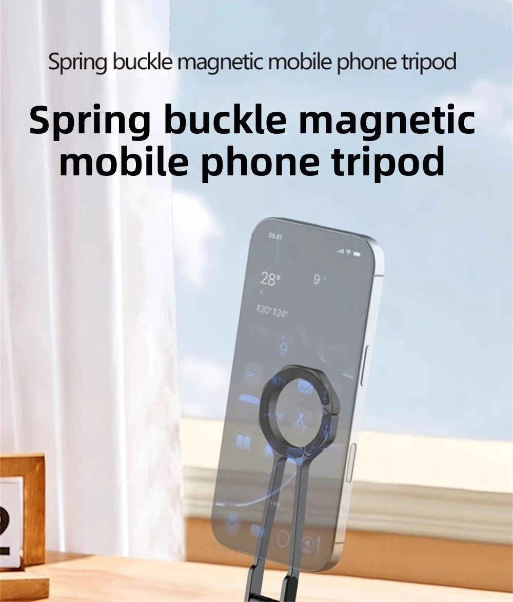 Magnetic ring alloy mobile phone holder Tripod Stand Portable Foldable Bracket Pocket Cell Phone Stand Non-slip