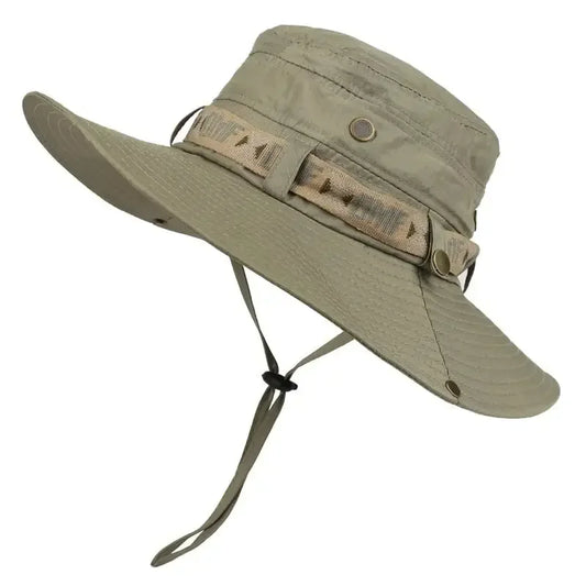 Bucket Hat Outdoor UV Protection Wide Brim Panama Safari Hunting Hiking Hat Mesh Fisherman Hat Beach Sunscreen Cap