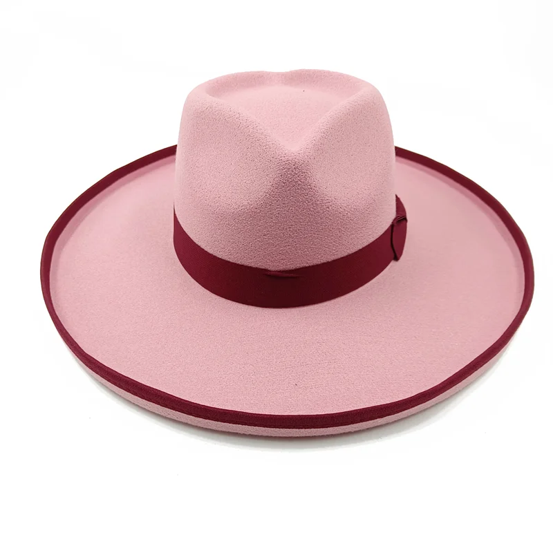 Love top fedora new peach bridge edge fedora big size monochrome new neutral fedora brim big size jazz hat winter