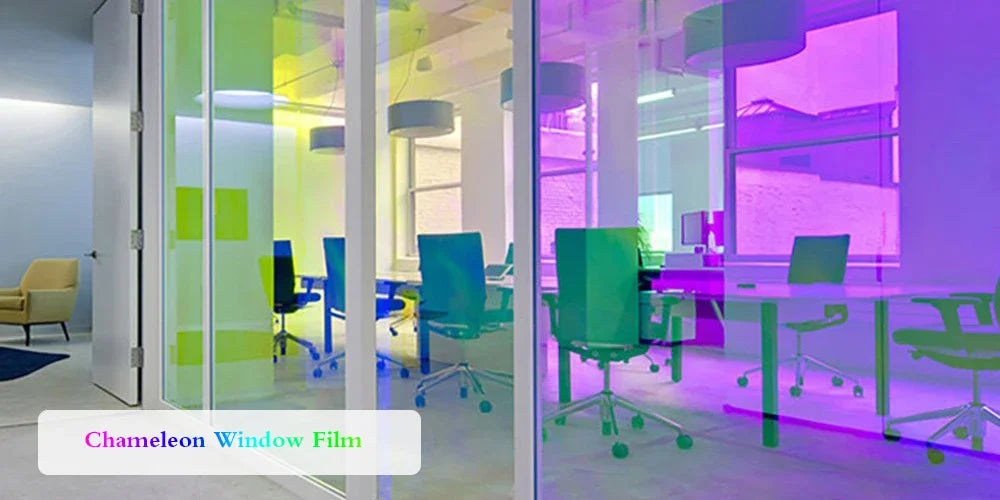 2/3/5M One Way Mirror Reflective Solar Window Film Rainbow Privacy Self-Adhesive Window Tint Heat Control Chameleon Glass Film