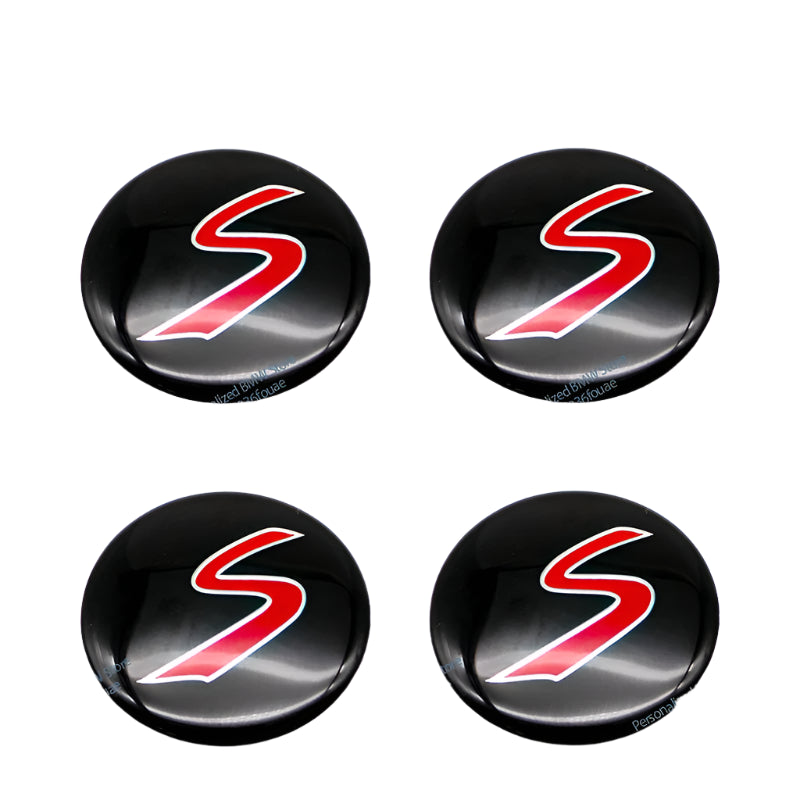 4pcs 52mm Car Wheel Center Cap Sticker Hub Cap Decal For MINI JHON COOPERR50 R52 F56 R53 F60 R57 R58 R59 R60 S Auto Accessories
