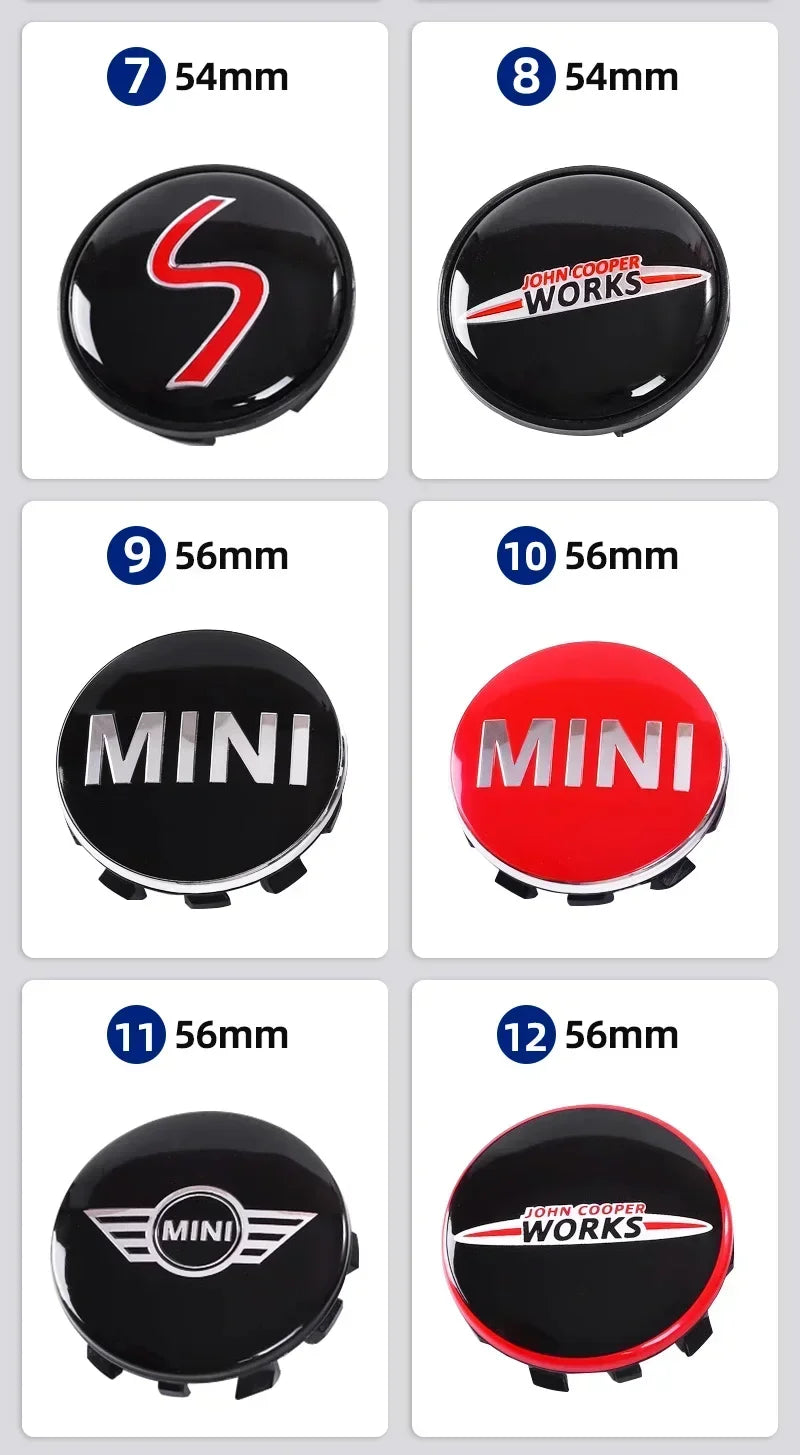 Car emblem Wheel hub Center Cap Badge covers For Mini Cooper S 2011 2012 2013 R56 R50 R53 F56 F55 R60 Accessories