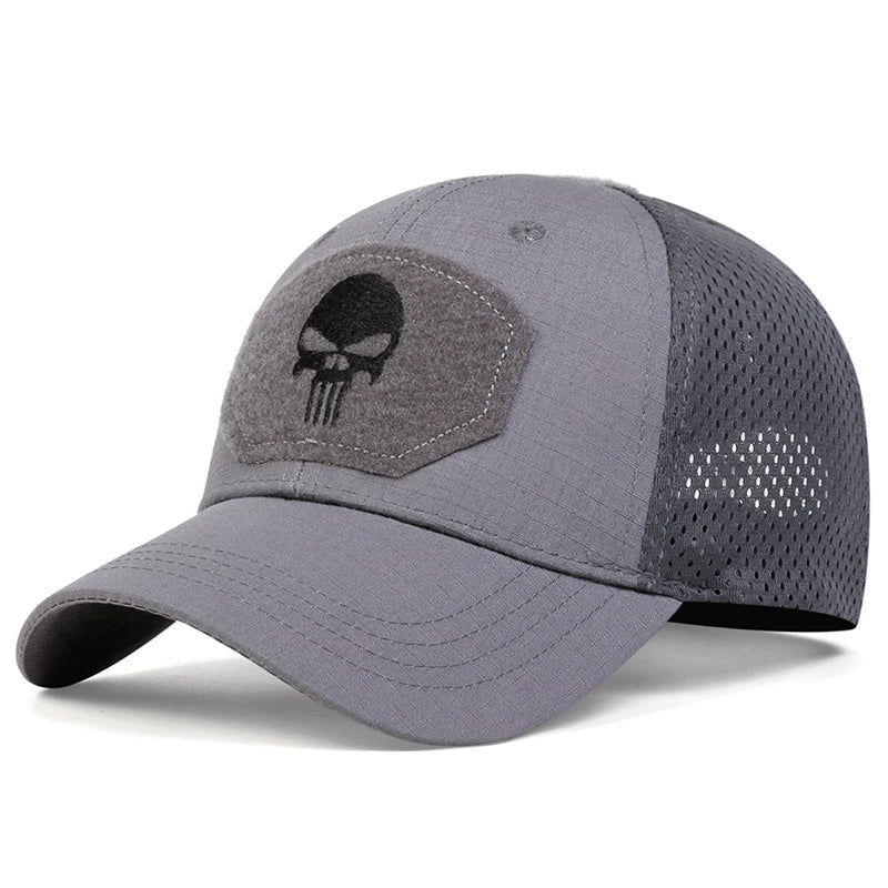 Skull Embroidered Top with Patch Breathable Baseball Caps Spring and Autumn Outdoor Adjustable Casual Hat Sunscreen Hat