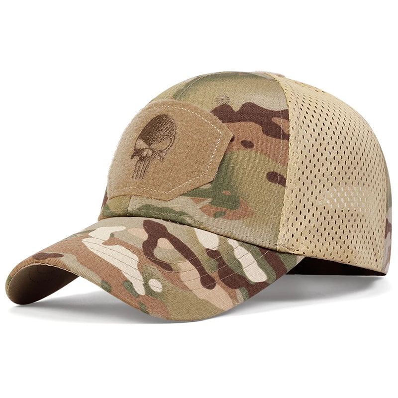 Skull Embroidered Top with Patch Breathable Baseball Caps Spring and Autumn Outdoor Adjustable Casual Hat Sunscreen Hat