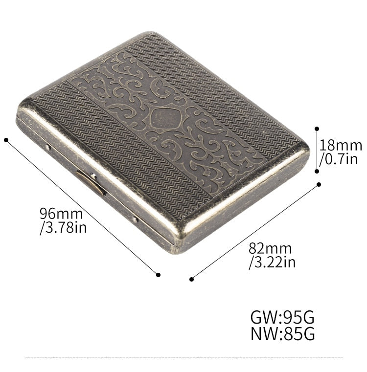 Cigarette Case Folio Metal Brass Retro Cigarette Tobacco Box Travel For Men Gift Smoking Accessories Tool