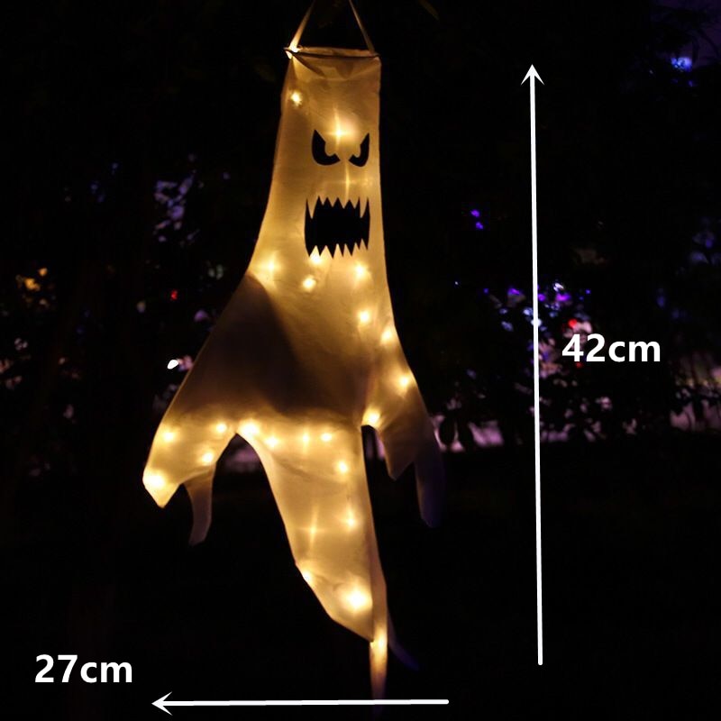 Halloween Outdoor Light Hanging Ghost Halloween Party Dress Up Glowing Spooky Lamp Horror Props Home Bar Decoration