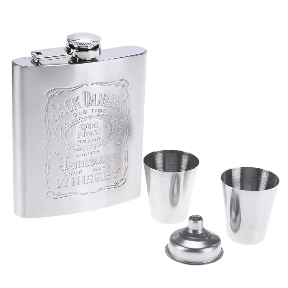 8oz Outdoors Portable Pocket Hip Flask Stainless Steel Whisky Flask Drink Alcohol Container Gift Box Vodka