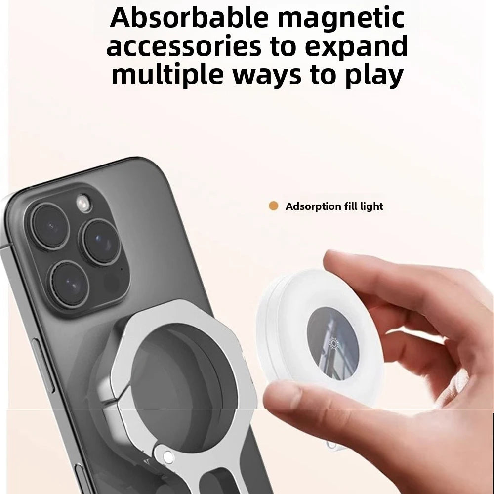 Magnetic ring alloy mobile phone holder Tripod Stand Portable Foldable Bracket Pocket Cell Phone Stand Non-slip