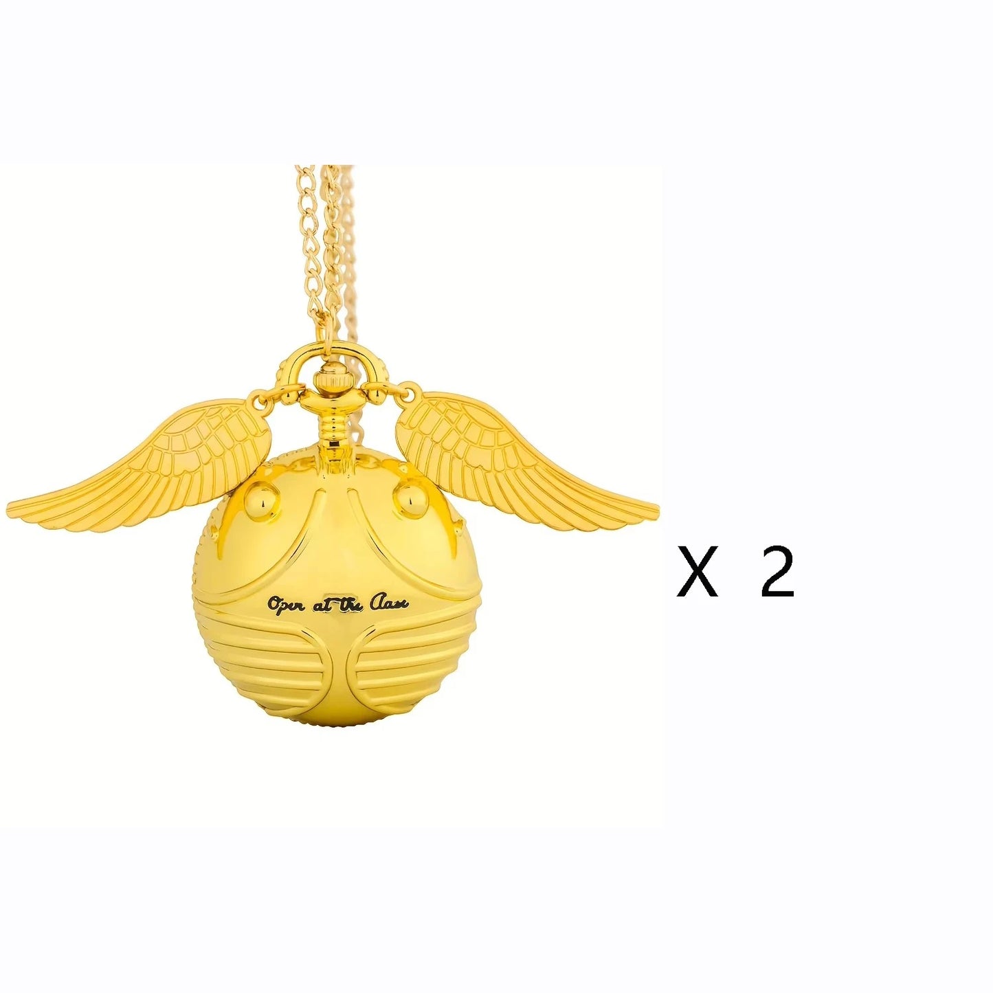 Golden Snitch spherical quartz pocket watch fashion sweater angel wing necklace pendant men and women pocket watch