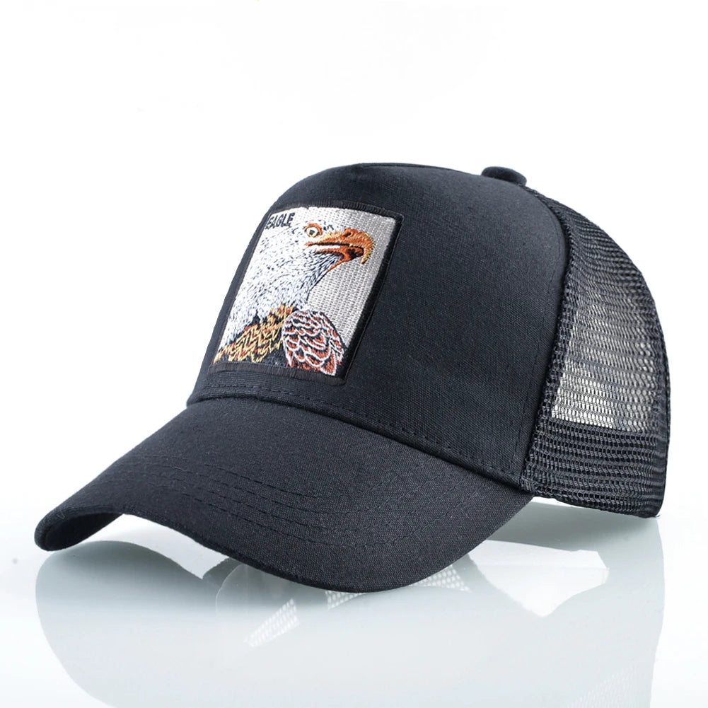 Baseball Cap With Embroidery Eagle Patch Four Seasons Snapback Visor Hat For Unisex Fashion