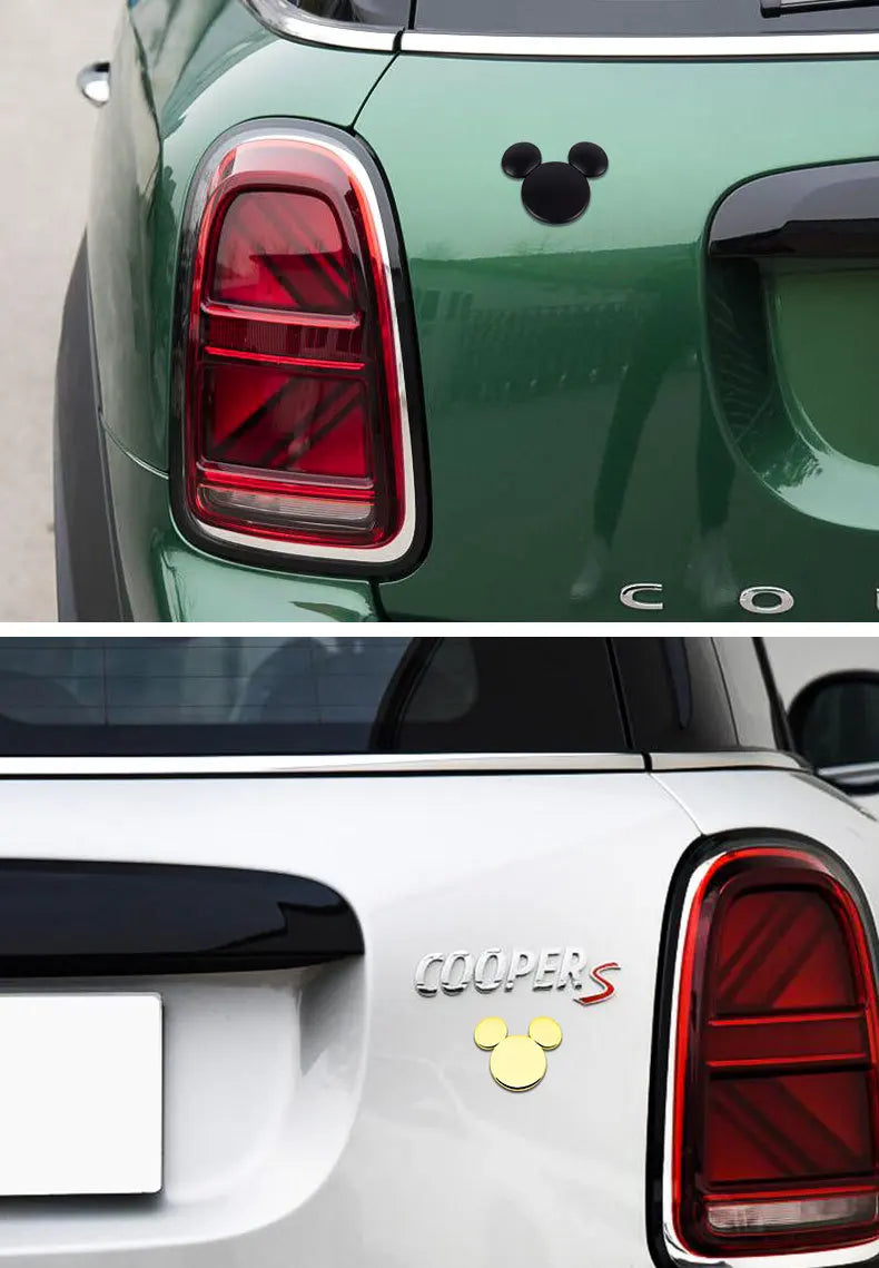 Car window decoration ears metal car stickers 3D stereo creative car logo Mickey Minnie decoration stickers