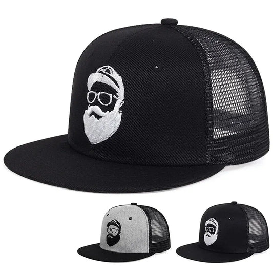 Uncle Beard Embroidery Hip-hop Net Hats Outdoor Adjustable Casual Baseball Caps Sunscreen Hat