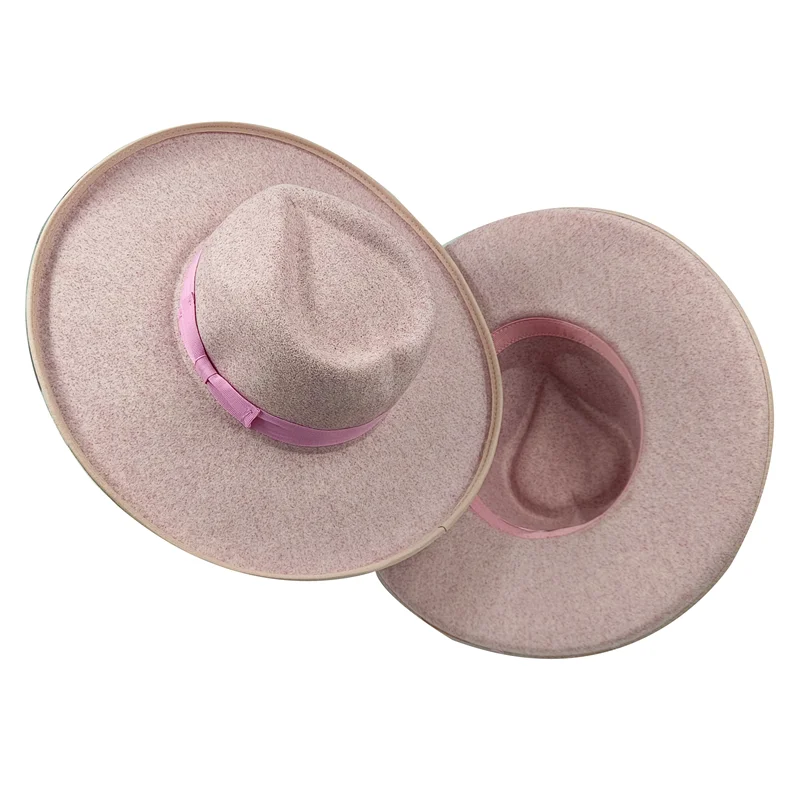Love top fedora new peach bridge edge fedora big size monochrome new neutral fedora brim big size jazz hat winter