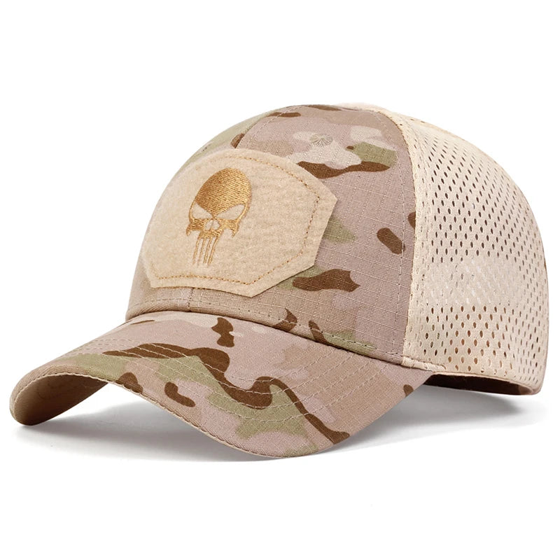 Skull Embroidered Top with Patch Breathable Baseball Caps Spring and Autumn Outdoor Adjustable Casual Hat Sunscreen Hat