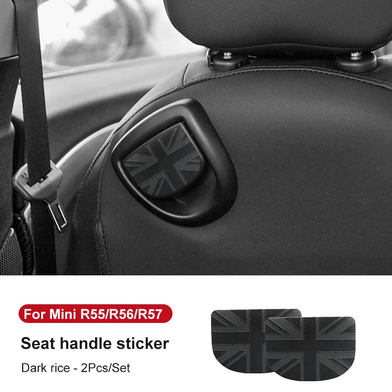 Car Rear Seat Back Handle Decal Cover Protective Sticker For Mini Cooper R56 R55 F56 F57 Interior Decorative Accessories