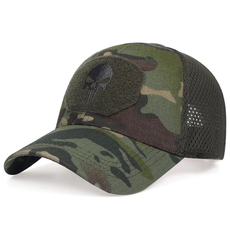 Skull Embroidered Top with Patch Breathable Baseball Caps Spring and Autumn Outdoor Adjustable Casual Hat Sunscreen Hat