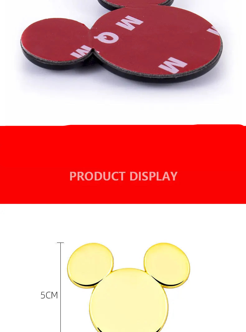 Car window decoration ears metal car stickers 3D stereo creative car logo Mickey Minnie decoration stickers