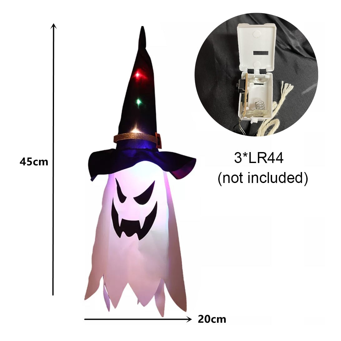 Halloween Outdoor Light Hanging Ghost Halloween Party Dress Up Glowing Spooky Lamp Horror Props Home Bar Decoration