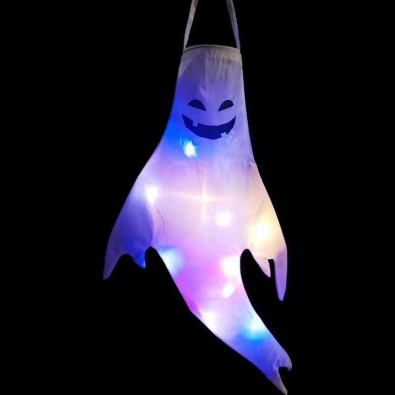 Halloween Outdoor Light Hanging Ghost Halloween Party Dress Up Glowing Spooky Lamp Horror Props Home Bar Decoration