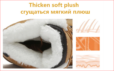 Winter Warm Plush Fur Snow Boots Men Ankle Boot Quality Casual