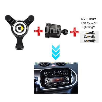 Charging Navigation Mobile Phone Holder For Mercedes Smart 451 453 Fortwo Forfour Interior Modification Accessories