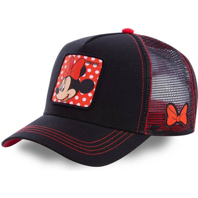 anime cartoon mickey donald duck snapback cotton baseball cap men women hip hop dad mesh hat trucker minnie black red
