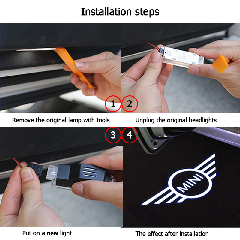 car door welcome light led mood projector auto logo for mini cooper