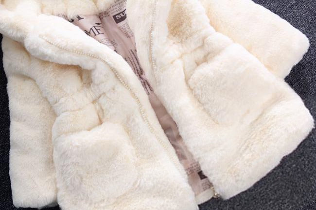 Winter Coats Thick Faux Fur Fashion Kids Hooded Jacket Coat for Girl Outerwear Children Clothing 2 3 4 6 7 Years