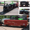 Railway Classical Freight Train Water Steam Locomotive Playset with Smoke Simulation Model Electric Train Toys