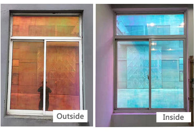 One Way Mirror Reflective Solar Window Film Rainbow Privacy Self-Adhesive Window Tint Heat Control Chameleon Glass Film