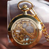 Vintage Watch Necklace Steampunk Skeleton Mechanical Fob Pocket Watch Clock Pendant Hand-winding