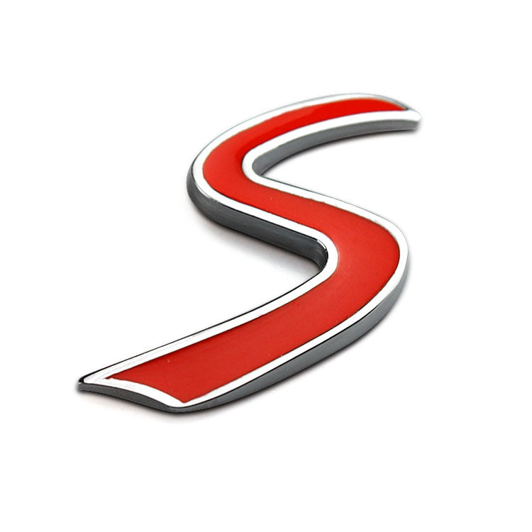 3d metal s front grille emblem for mini cooper r50 r52 r53 r56 r57 r58 r60 jcw grill badge car styling