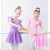 Ballet Dress Gymnastics Leotards for Girls Kids Short Sleeve Ballet Dancewear Chiffon Skirts Kids