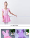 Ballet Dress Gymnastics Leotards for Girls Kids Short Sleeve Ballet Dancewear Chiffon Skirts Kids
