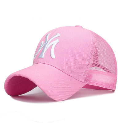 baseball caps spring and summer letter my embroidered snapback hats for men women cotton casquette dad hat fashion hip hop hat net pink / adjustable