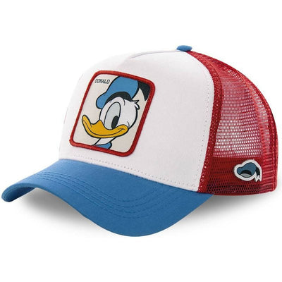 anime cartoon mickey donald duck snapback cotton baseball cap men women hip hop dad mesh hat trucker donald duck white