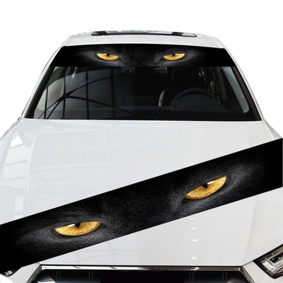 Windshield Sticker Rear Auto 3D Sunshade Stickers Terrorist Decor Front File Wolf Cat Eyes Sticker Decorative 130*21cm