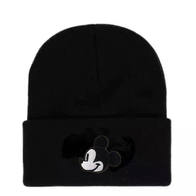 Embroidery MICKEY Beanie Hat Women Men Knitted Warm Winter Hats For Women Men Solid Hip-hop Casual Cuffed Beanies Bonnet