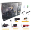 Railway Classical Freight Train Water Steam Locomotive Playset with Smoke Simulation Model Electric Train Toys