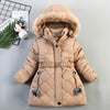 Hooded Jacket Winter Warm Thick Long Coats Girls Jackets 4 5 6 7 Years Children Clothes Thick Outerwear