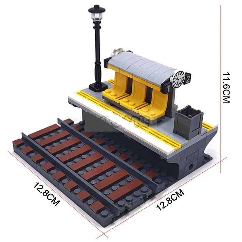 City Train Railway Build Model Kit Soft Cruved Straight Tracks Traffic Light Tunnel Compatible 53401 Blocks Bricks