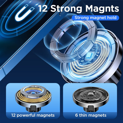 15W Qi Magnetic Car Phone Holder Wireless Charger For iPhone 14 13 12 Series Fast Air Vent Charging Phone Holder Charger