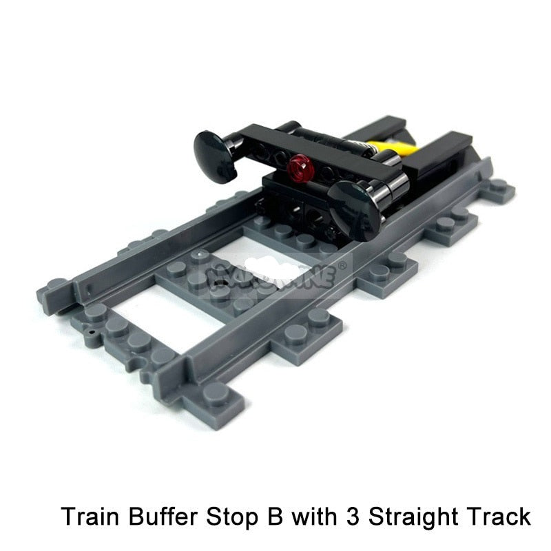City Train Railway Build Model Kit Soft Cruved Straight Tracks Traffic Light Tunnel Compatible 53401 Blocks Bricks