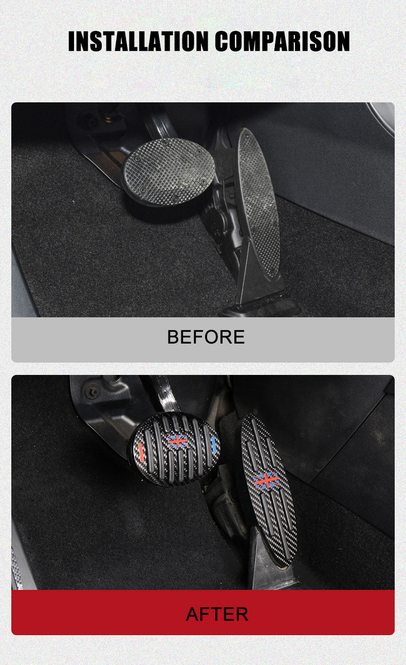 Gear Interior For Mini Cooper F55 F56 F60 R55 R56 R60 Universal Automatic For Carbon Foot Rest Pedal Stickers Auto Accessories